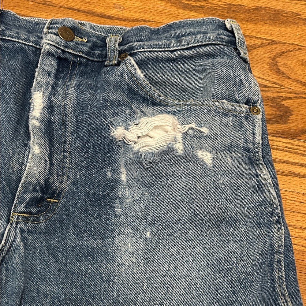 Vintage Lee Jeans Women’s 32 Blue Lee Riders with Distressing - Picture 5 of 16